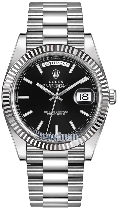 rolex day date silber schwarzes zifferblatt|day date rolex.